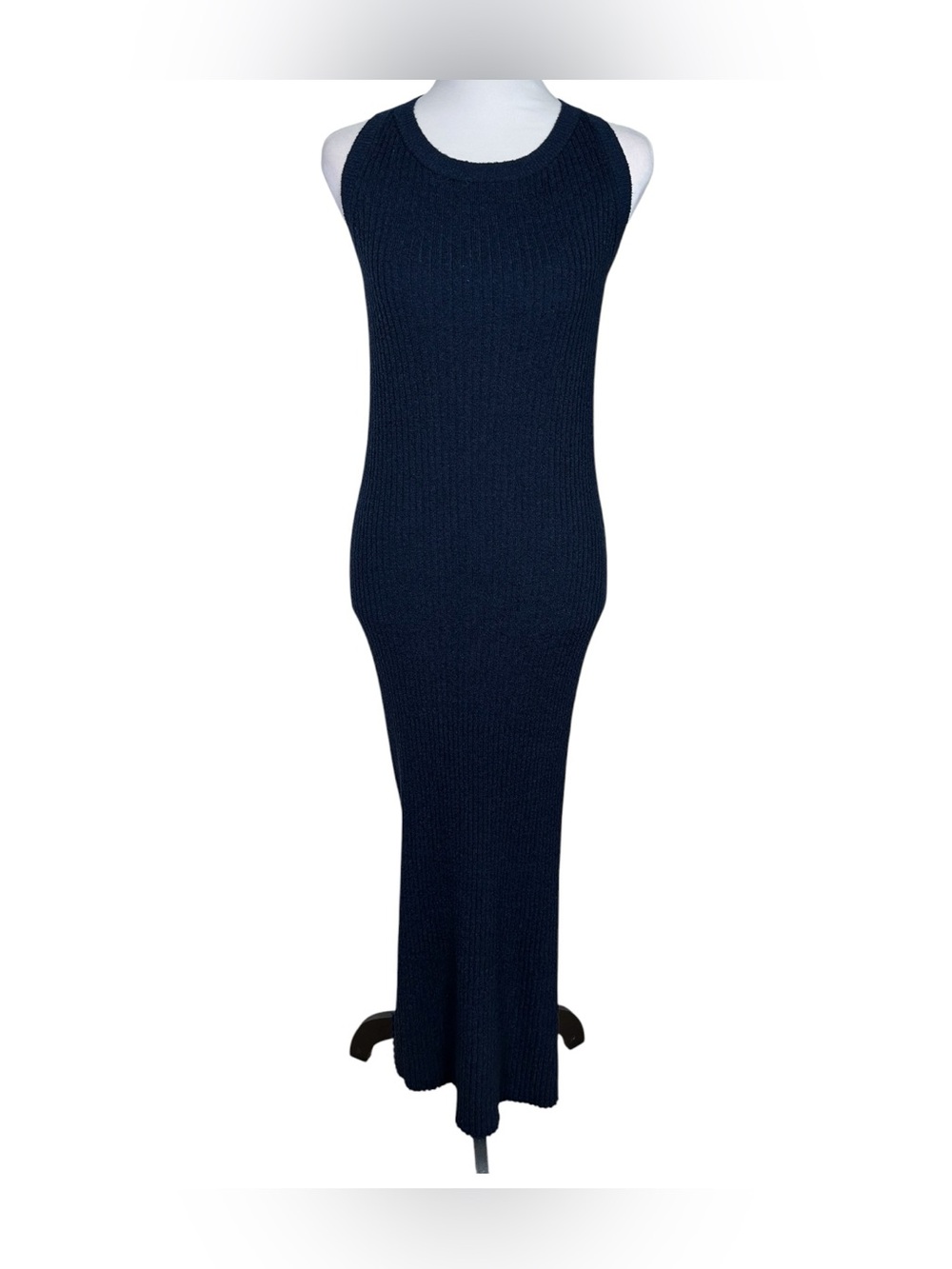 Anthropologie Saturday/Sunday Elle Navy Ribbed Open Back Maxi Dress M